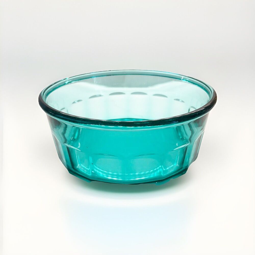France Luminarc Arcoroc Glass Turquoise Blue Large Serving Bowl Large